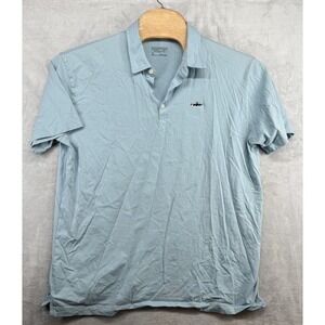 Patagonia Short Sleeve Polo Shirt Blue Fish Logo Cotton Men's Size Large L